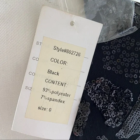 ALBERTO MAKALI Black and Iridescent Sequined Cocktail Dress - Picture 14 of 16